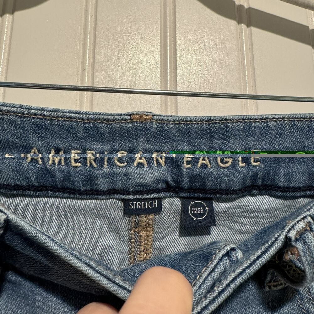 American Eagle Curvy Super High Rise Baggy Wide Leg Jeans Size 8 - Picture 3 of 6